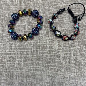 Kids Iridescent Beaded Bracelet - Purple Multicolor